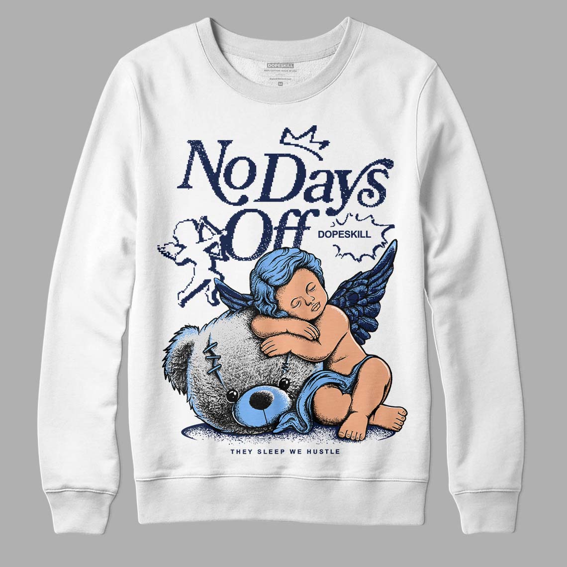 Midnight Navy 5s DopeSkill Sweatshirt New No Days Off Graphic