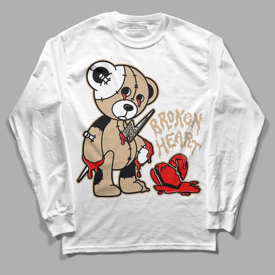 TAN Collection DopeSkill Long Sleeve T-Shirt Broken Heart Graphic