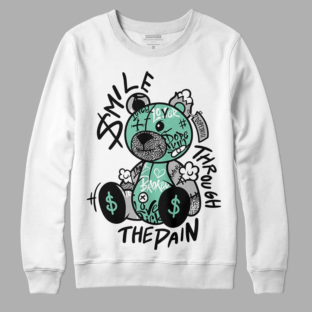 Green Glow 3s DopeSkill Sweatshirt Smile Through The Pain Graphic
