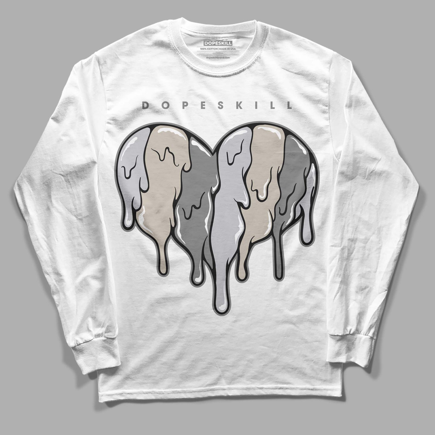 Grey Collection DopeSkill Long Sleeve T-Shirt Slime Drip Heart Graphic