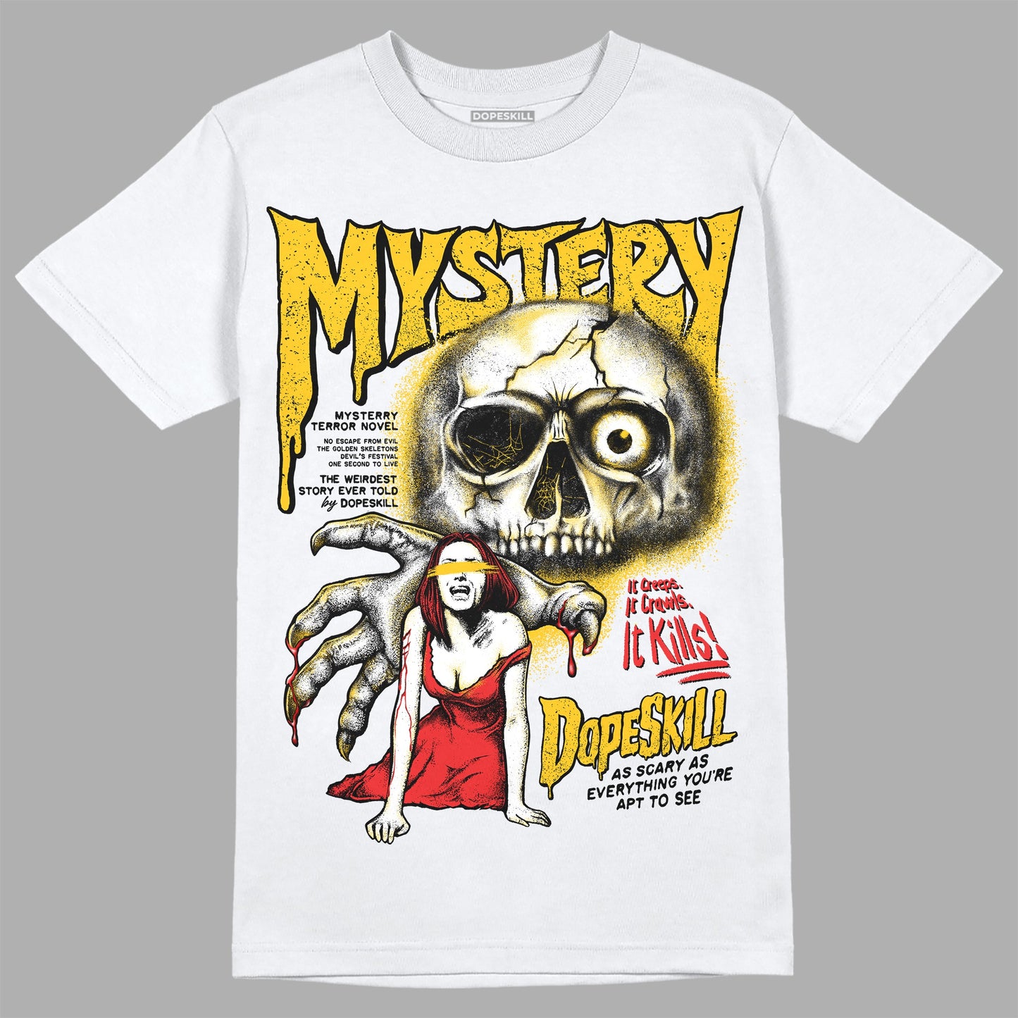 Yellow Collection DopeSkill T-Shirt Mystery Ghostly Grasp Graphic
