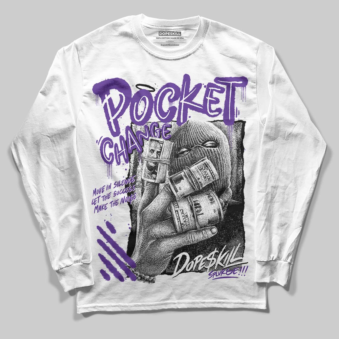 PURPLE Collection DopeSkill Long Sleeve T-Shirt Pocket Change Graphic