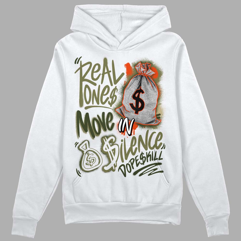 Olive Collection DopeSkill Hoodie Sweatshirt Real Ones Move In Silence Graphic