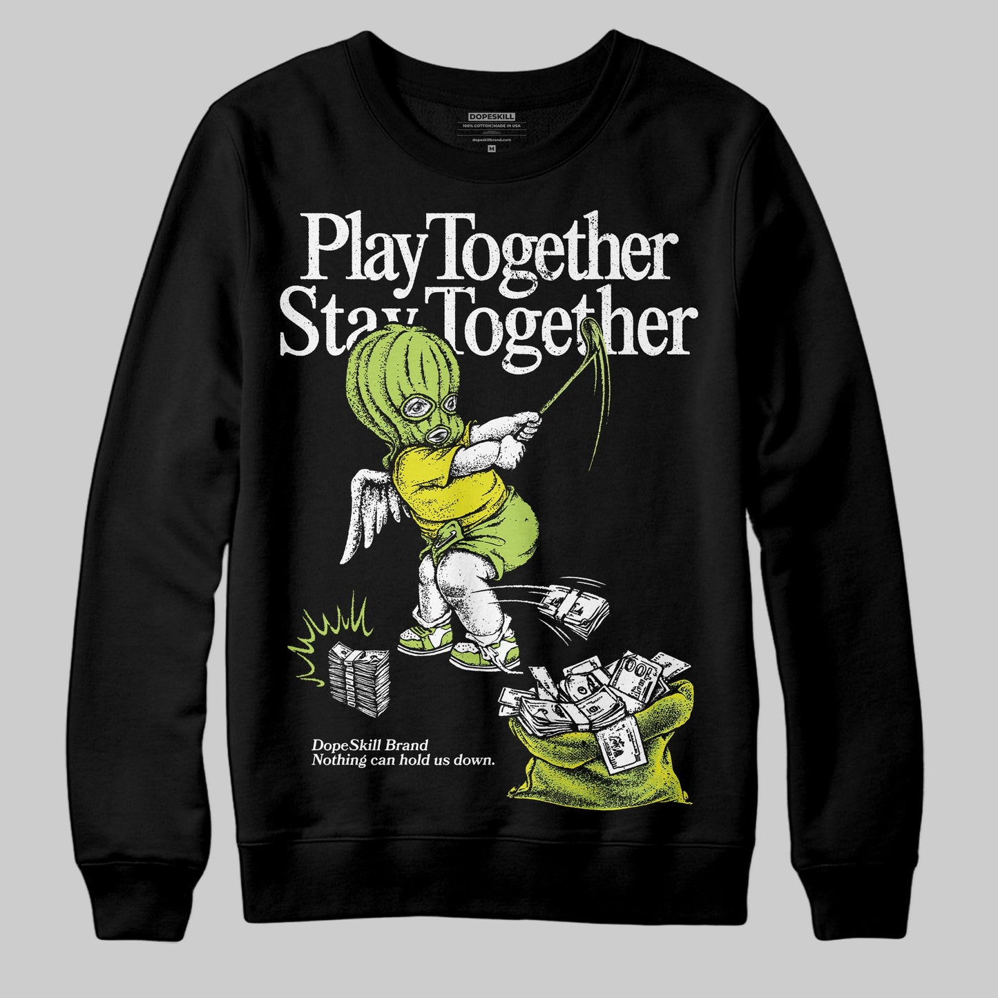 Bright Cactus 13s DopeSkill Sweatshirt Play together, Stay together Graphic