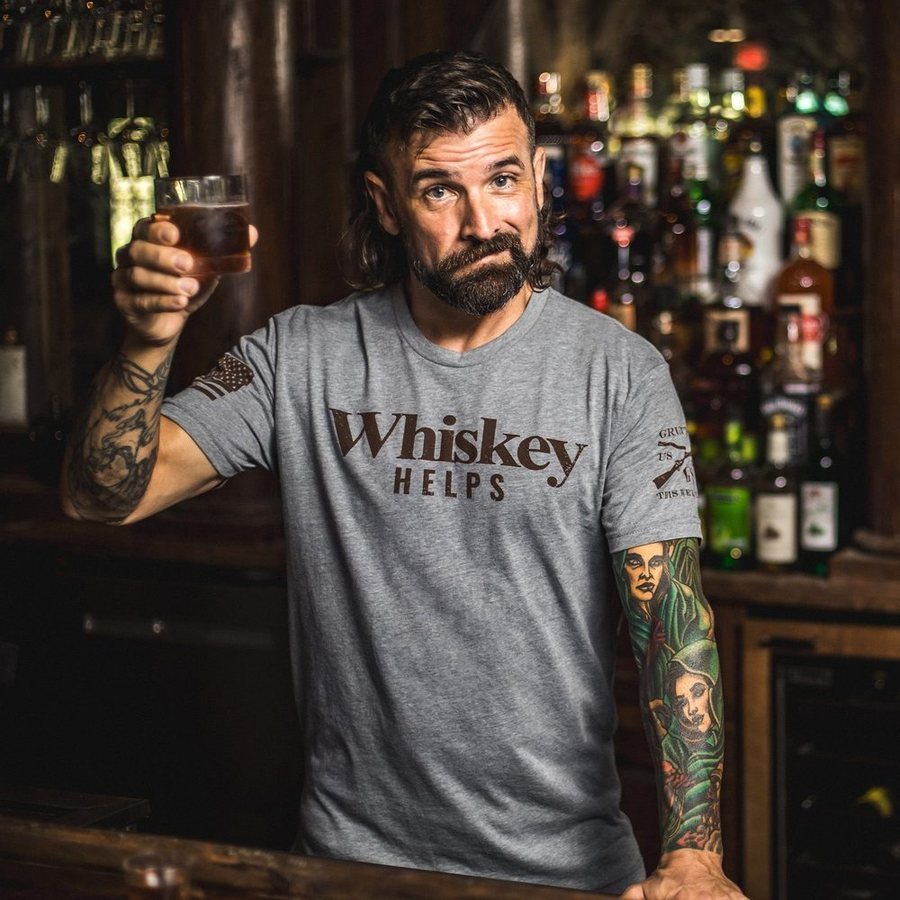 Whiskey Helps‚Ñ¢ T-Shirt - Dark Heather Gray