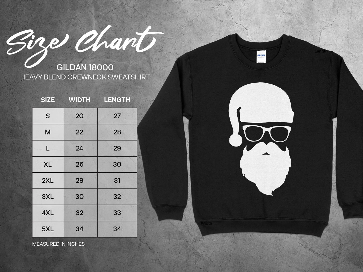 Cool Santa Claus Sweatshirt, Christmas Santa Beard