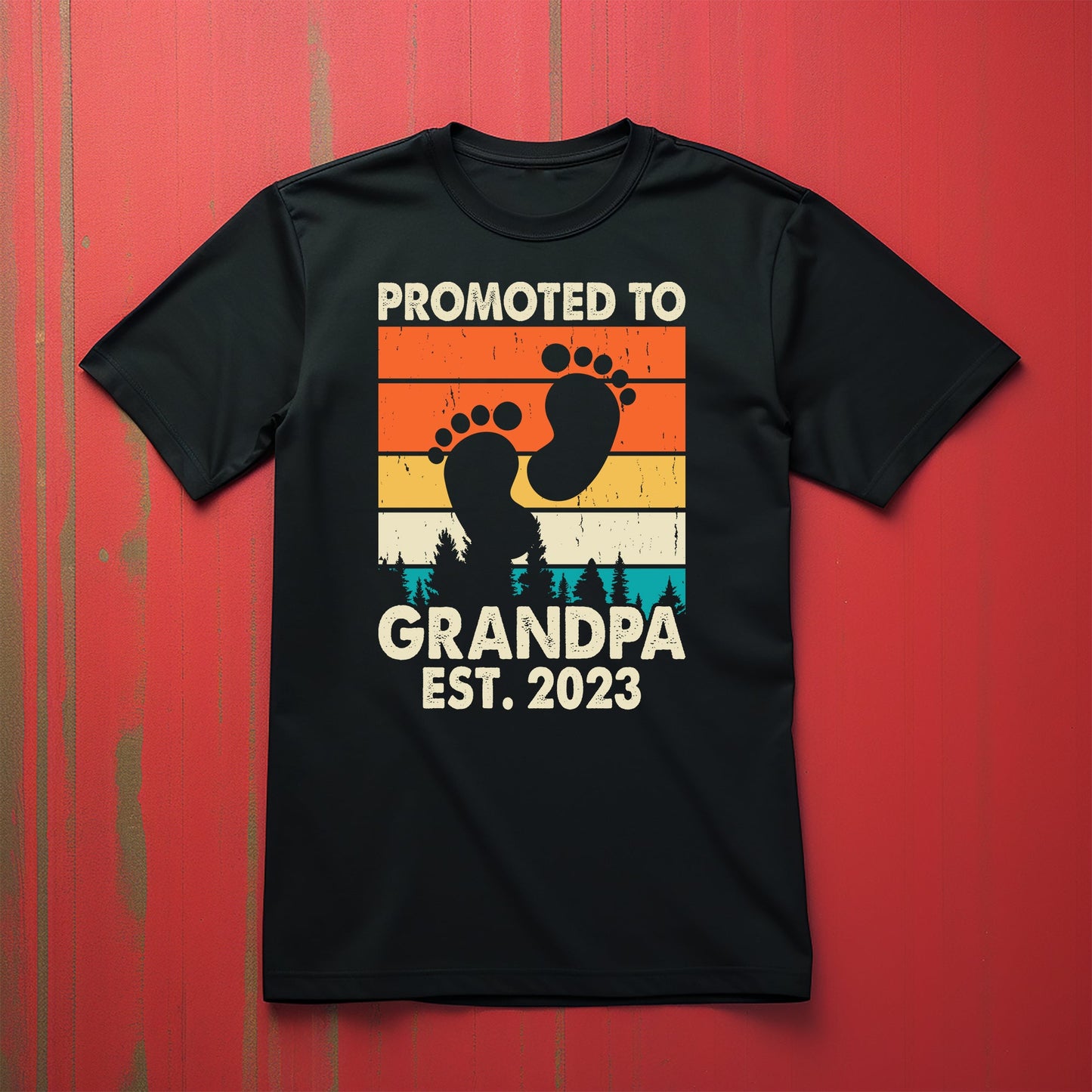 Promoted to Grandpa Est 23 T-Shirt