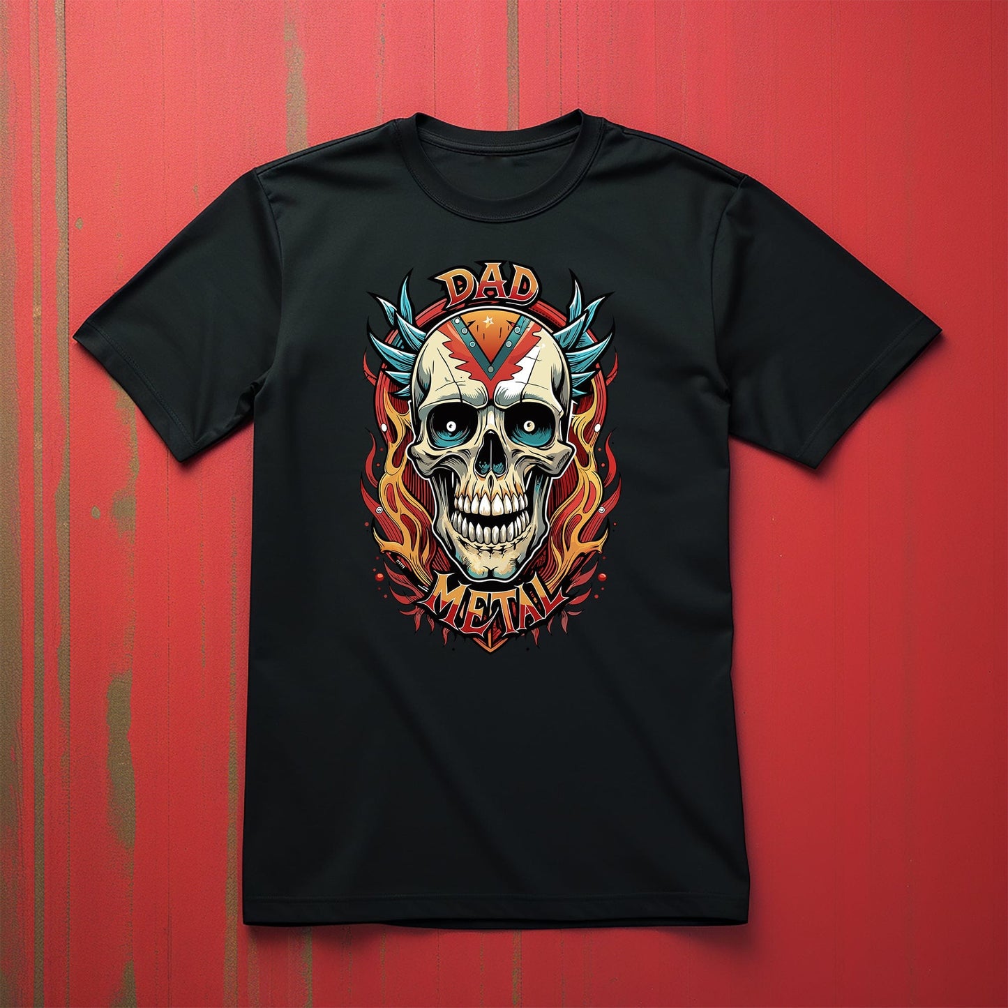Dad Metal Skull TShirt Rock Out