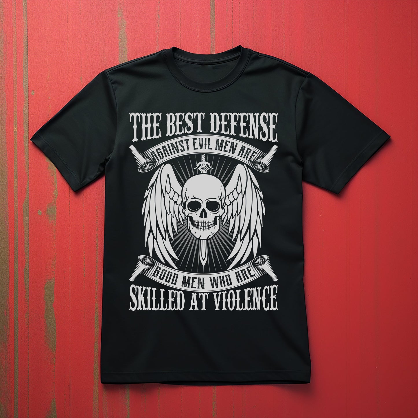 Skull with Wings Defense Tee