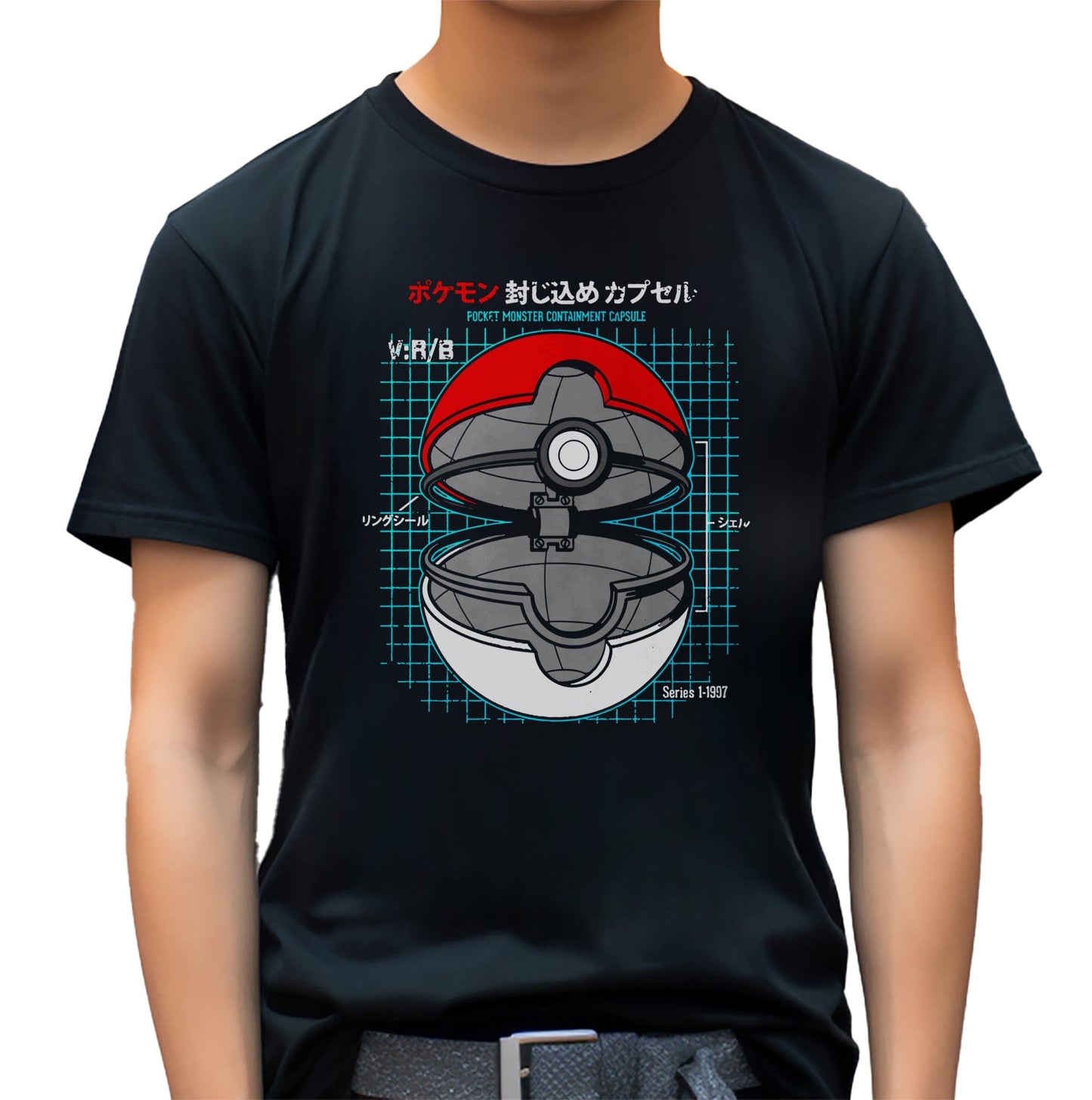 Pokeball Blueprint T-shirt  Capture