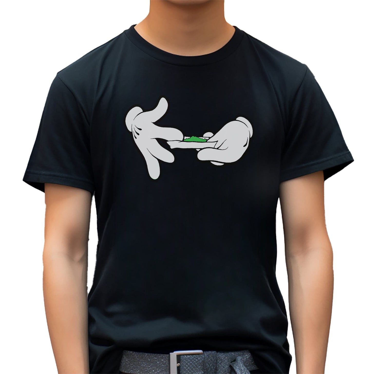 Cartoon Gloves Rolling Joint T-Shirt