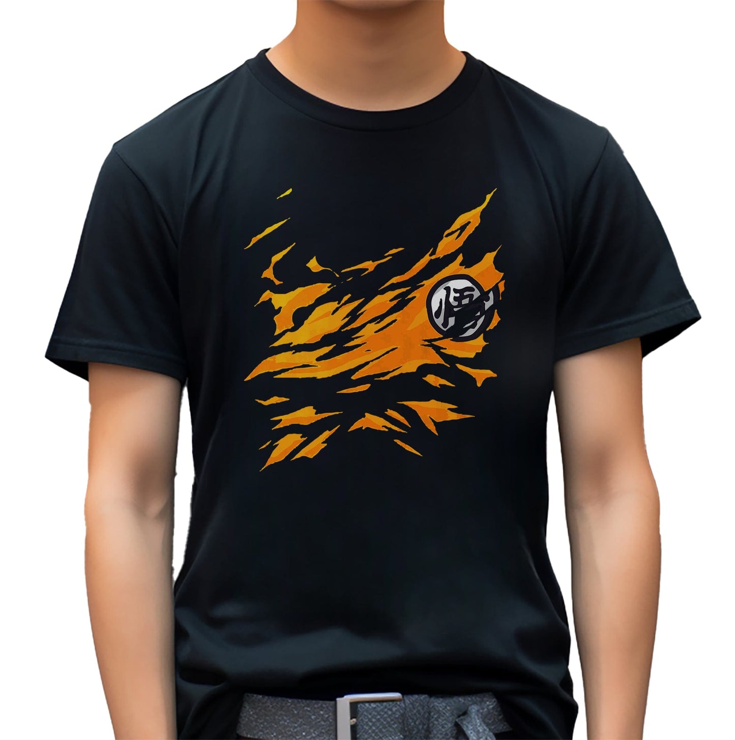 Goku Ripped Chest T-Shirt - Flex