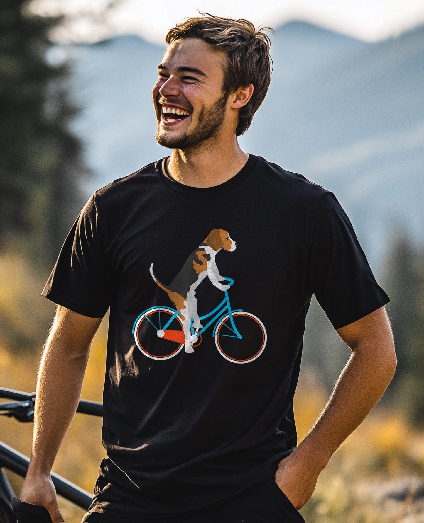 Cycling Dogs T-Shirt Pawesome Fun