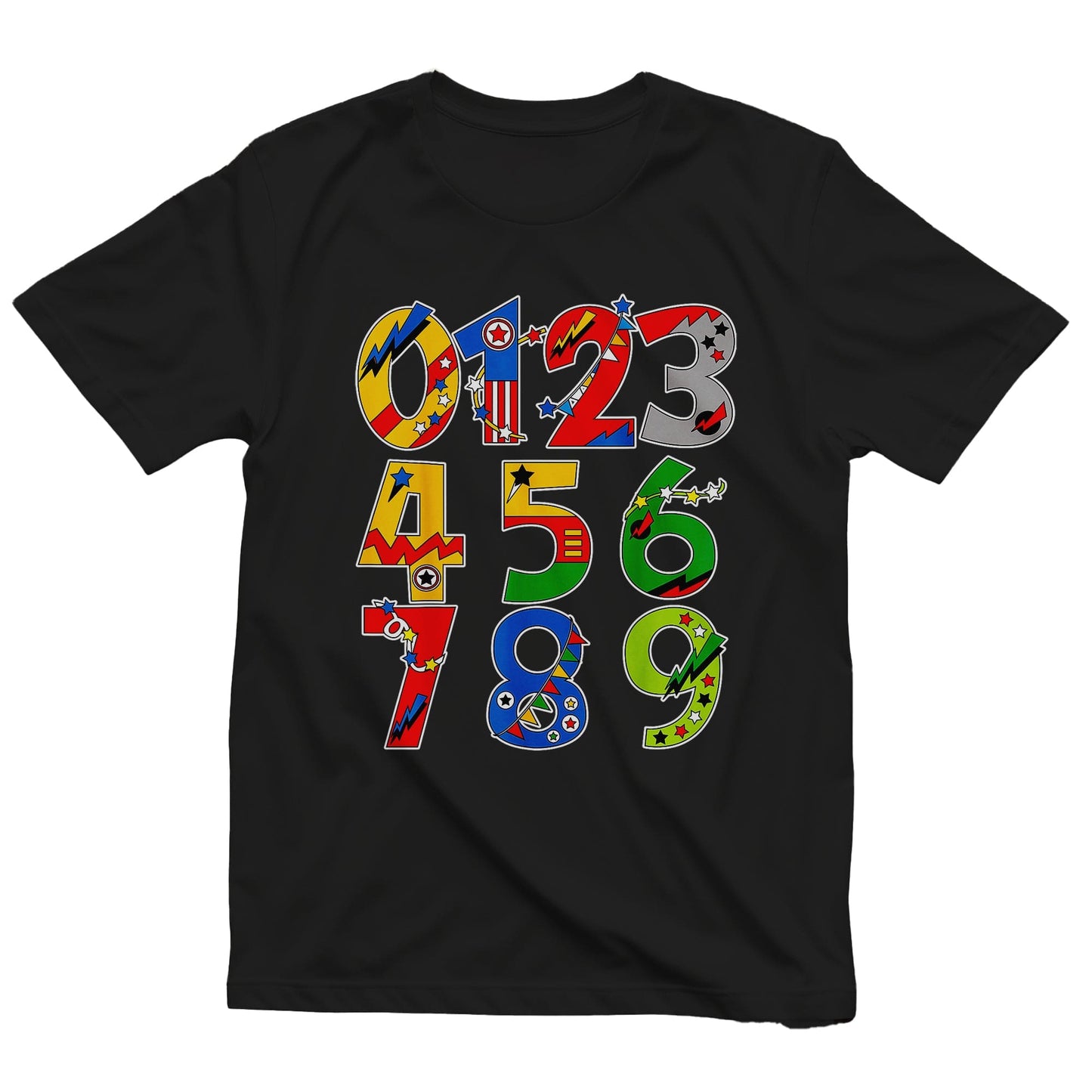 Superhero Numbers Day Math Kids Tee