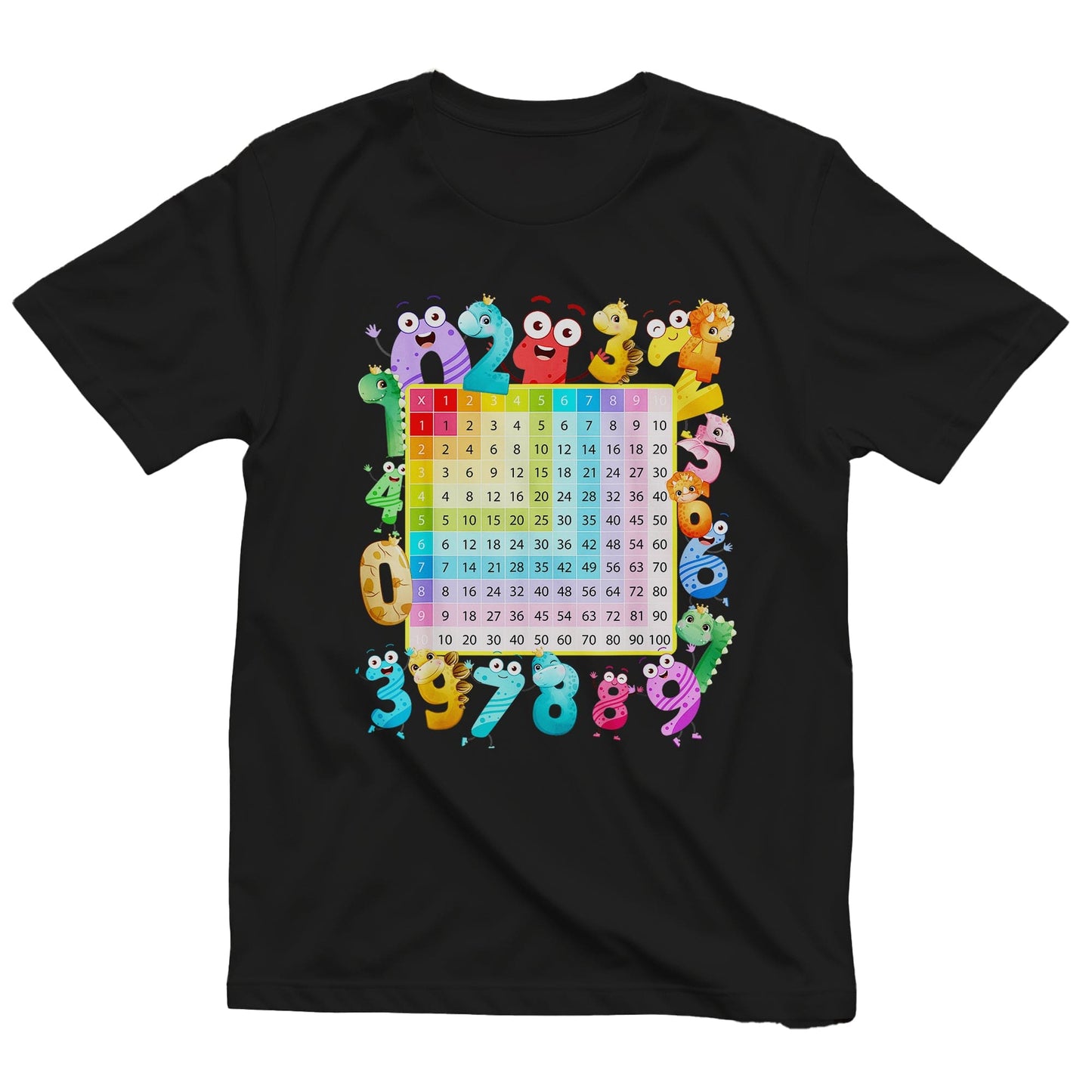 Dino Number Table Math Day Kids Tee