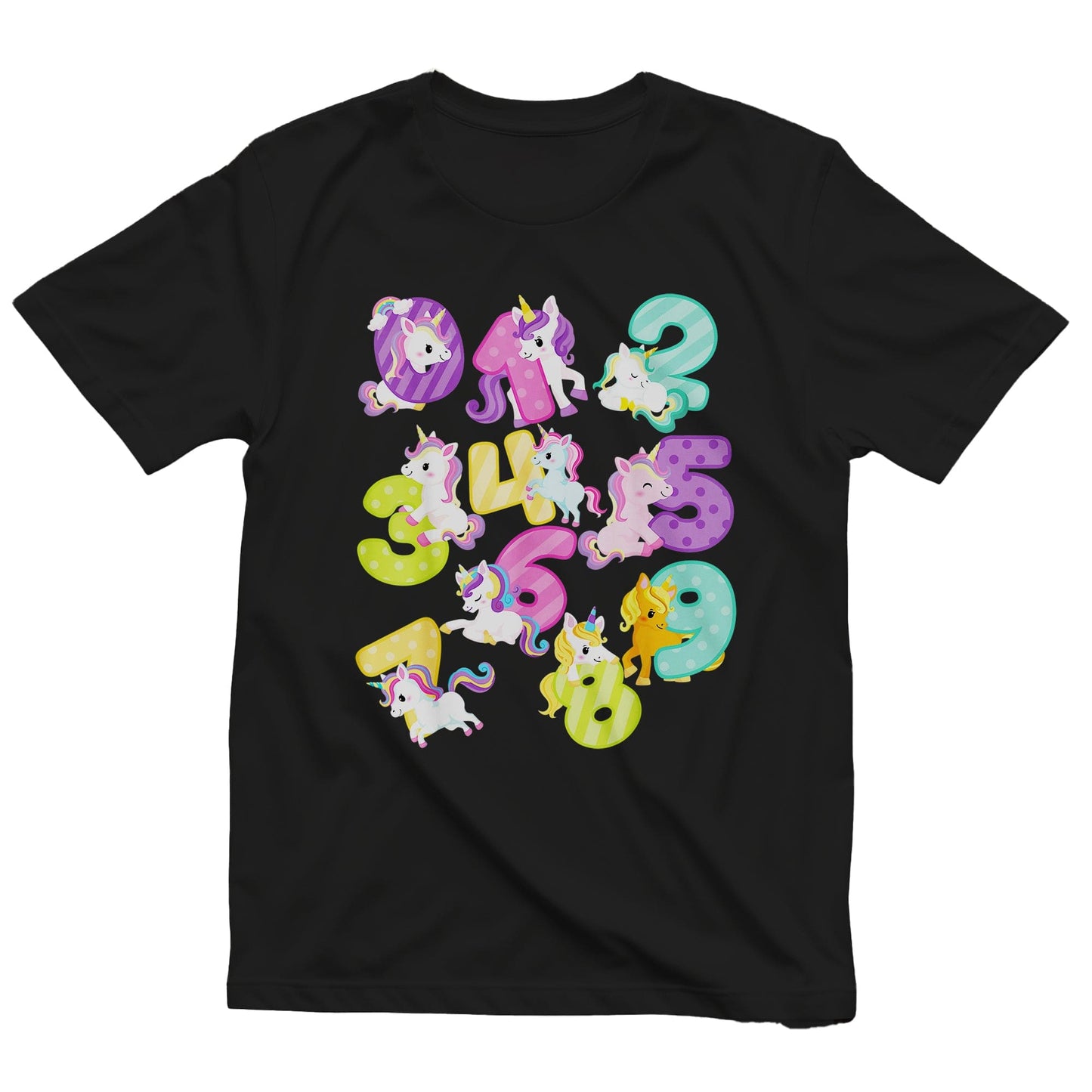 Cute Unicorn Number Day Math Kids Tee