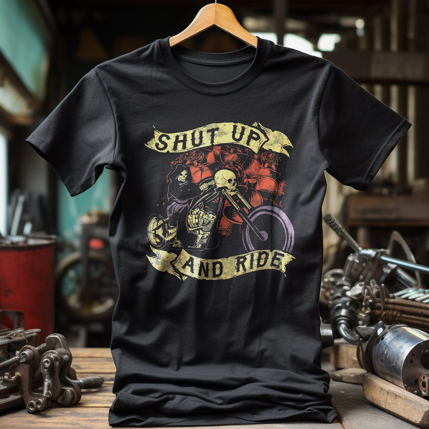 Shut Up And Ride Skull T-Shirt