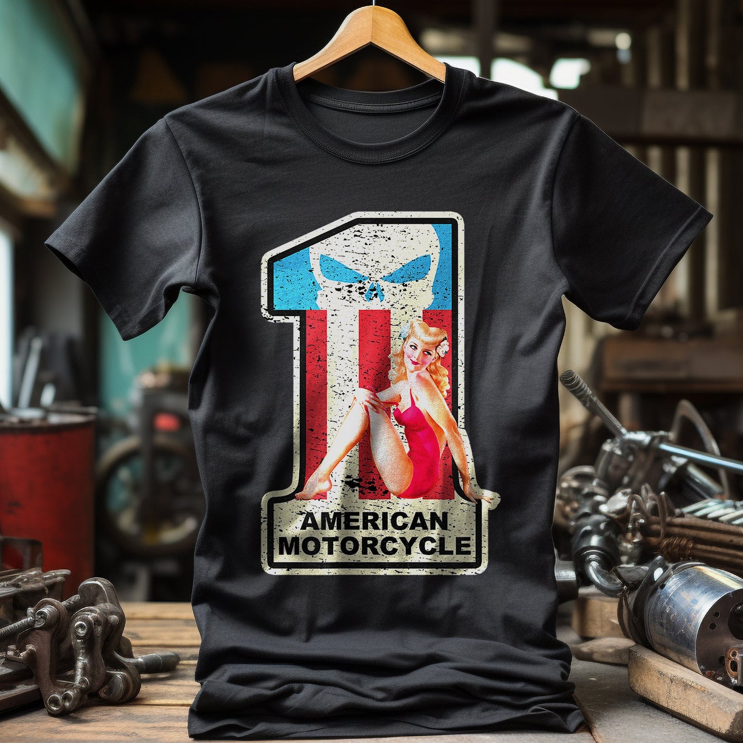 Pinup Motorcycle Tee - Rev Up the