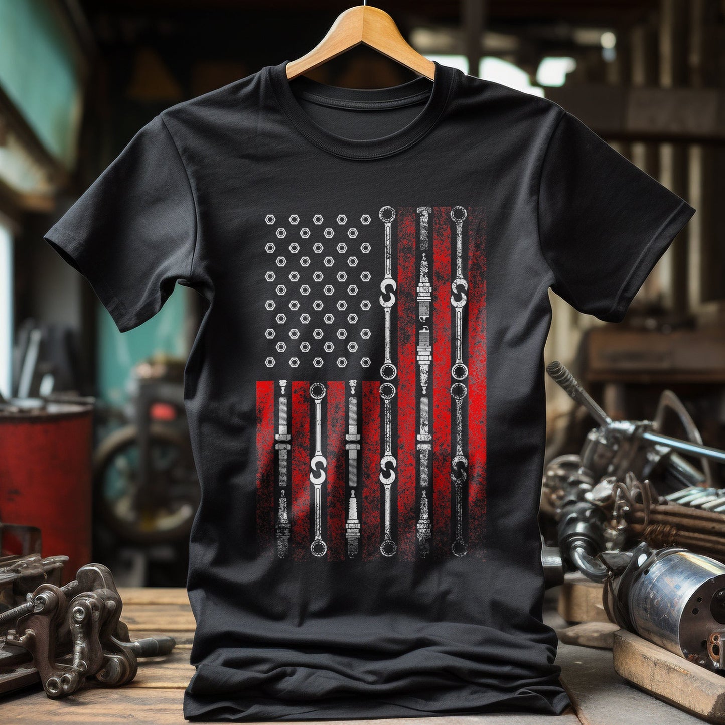 Mechanics Unite! US Flag T-Shirt