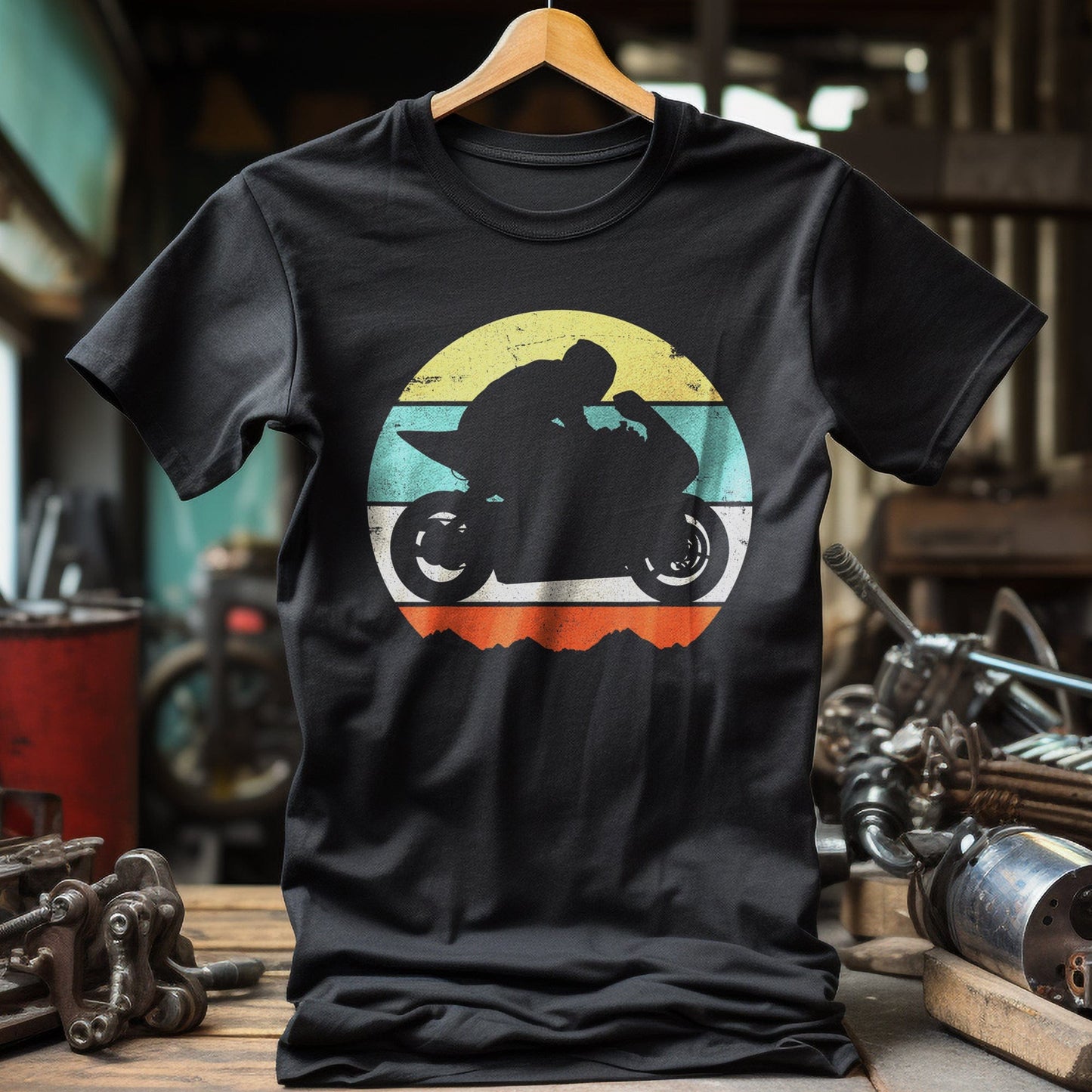 Retro Sunset Sportsbike T-Shirt