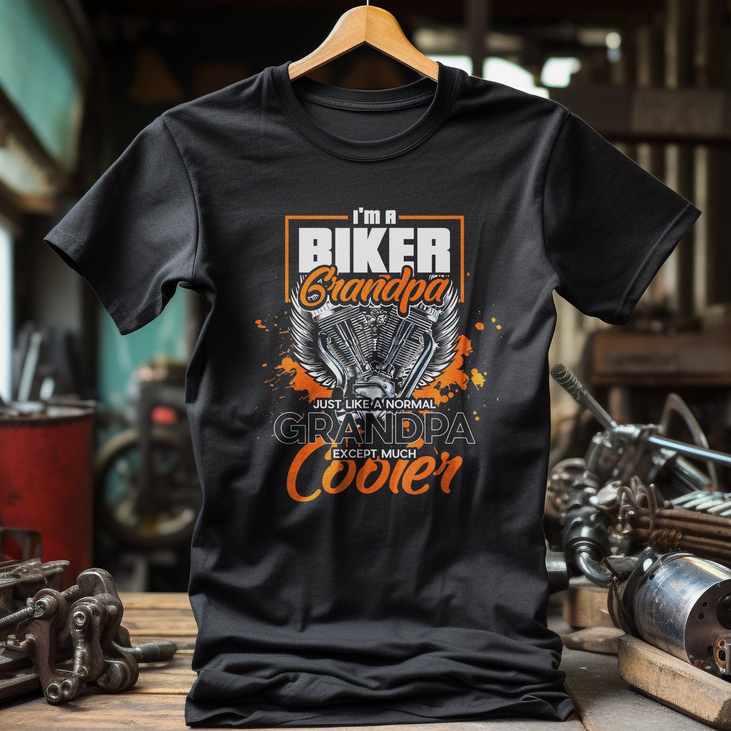 Biker Grandpa Cooler T-Shirt