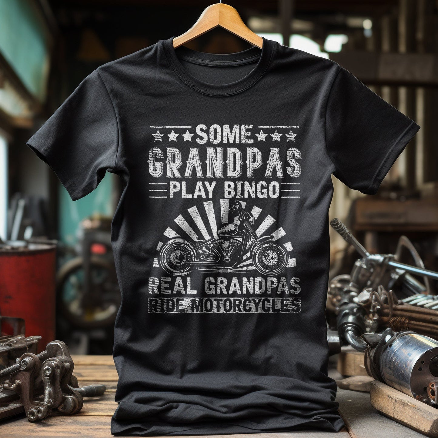 Retired Grandpa Biker T-Shirt -