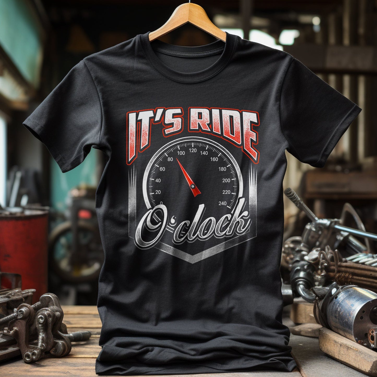Ride O'Clock Biker Tee - Time to Rev