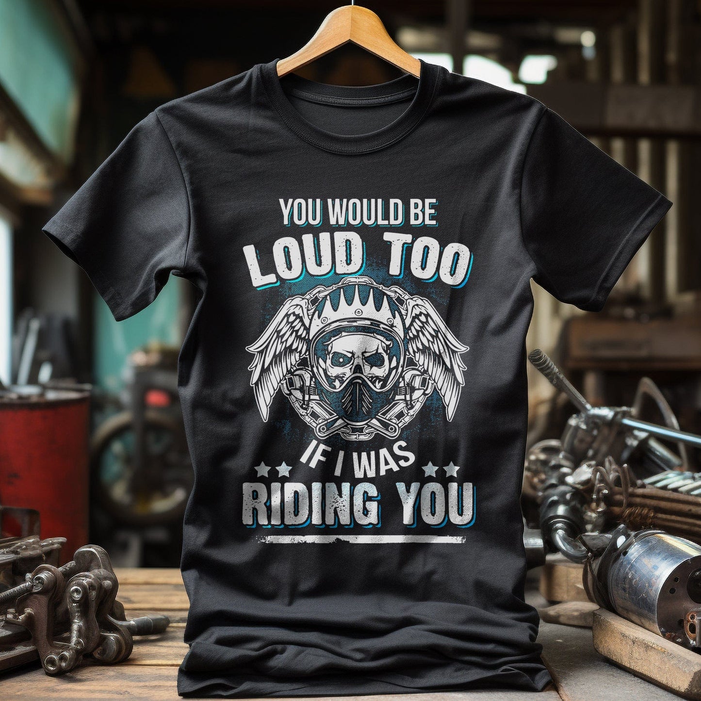 Sexy Motorcycle Biker Skull T-Shirt