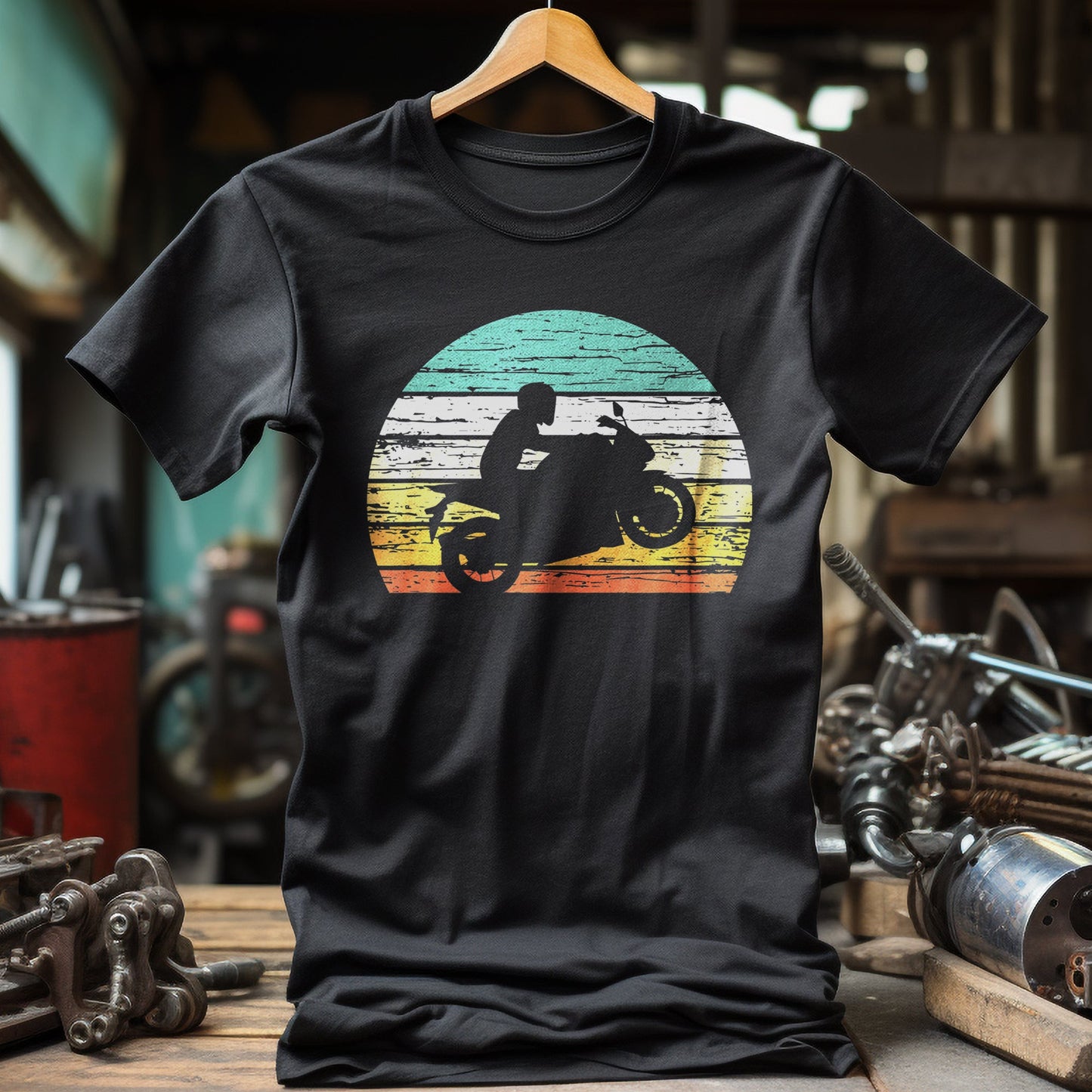 Vintage Motorcycle Wheelie T-Shirt -