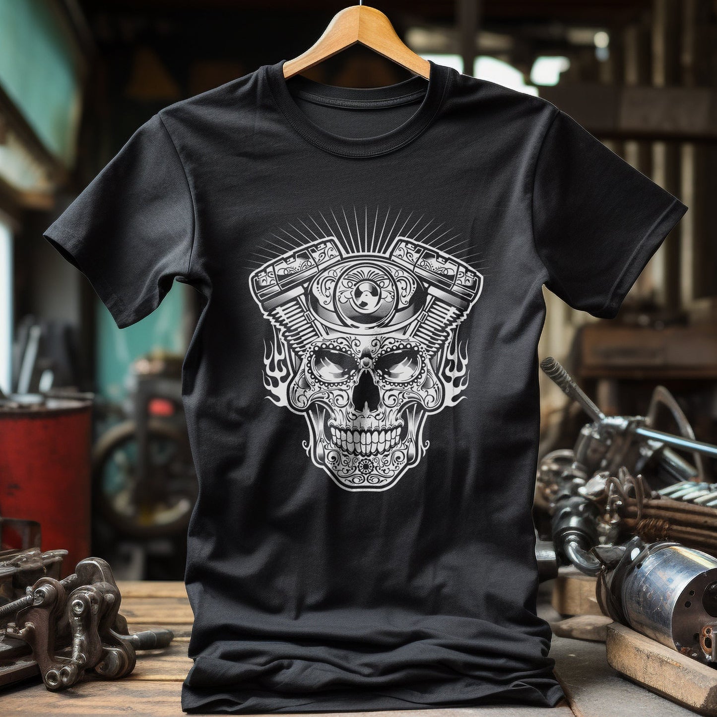 Skull Engine T-Shirt - Rev Up Your