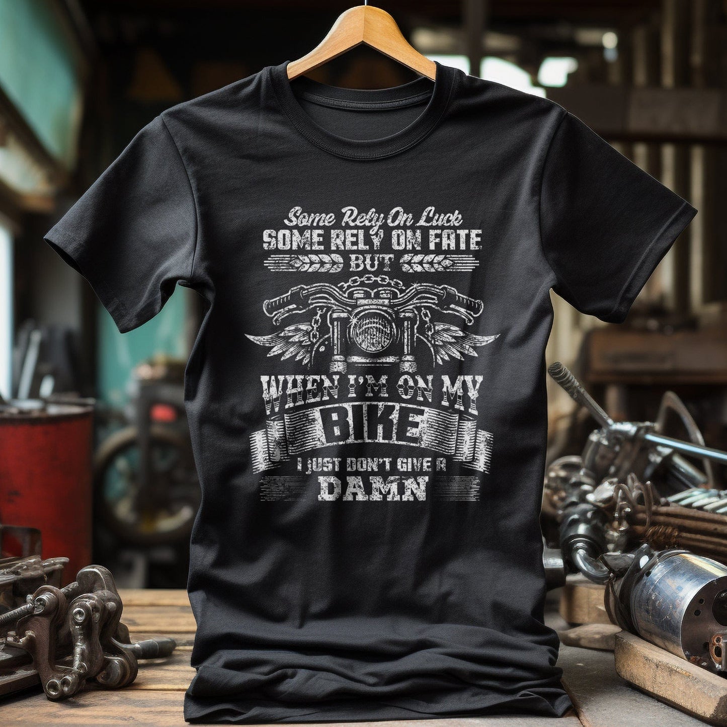 Motorcycle Biker T-Shirt - Luck Be a