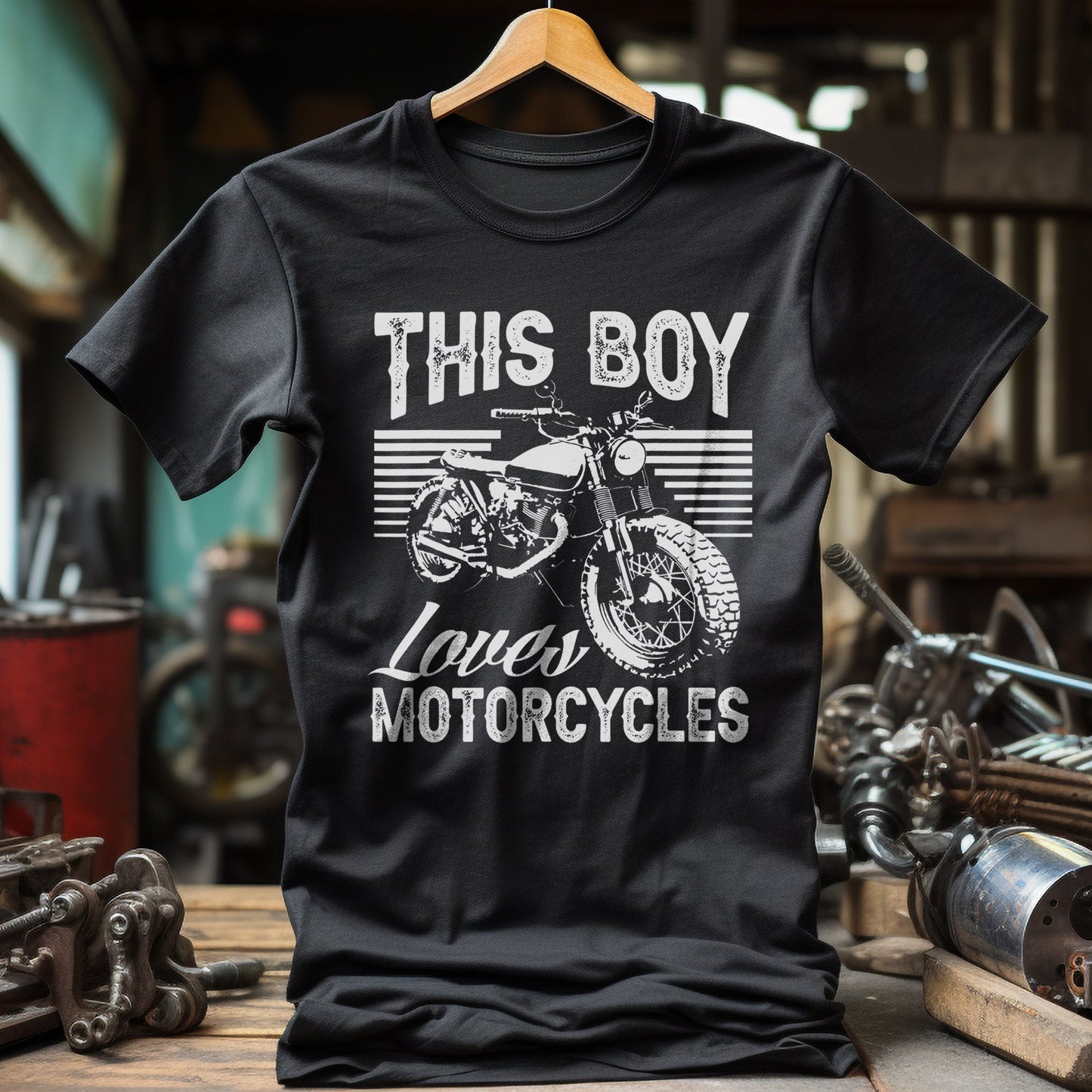 This Boy Loves Motorcycles T-Shirt -