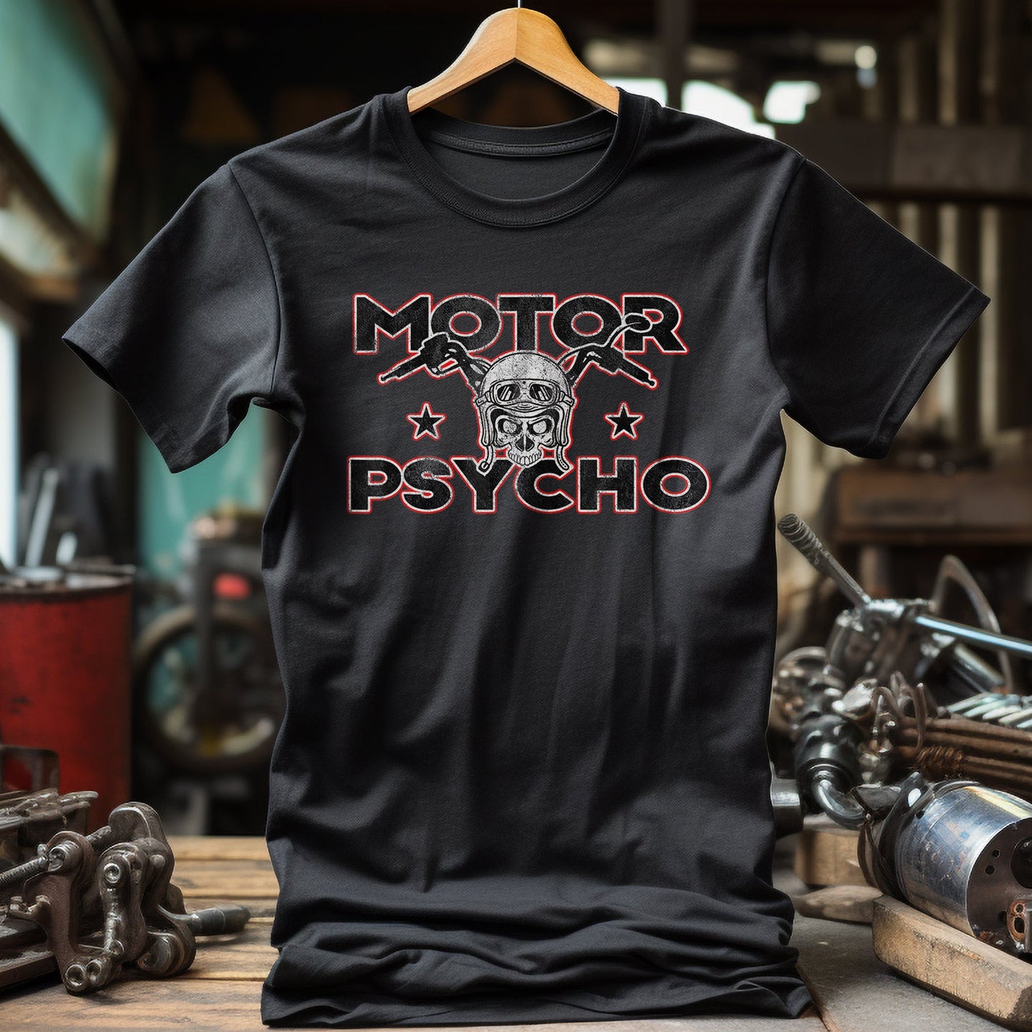 Motorpsycho Skull T-Shirt for Bikers