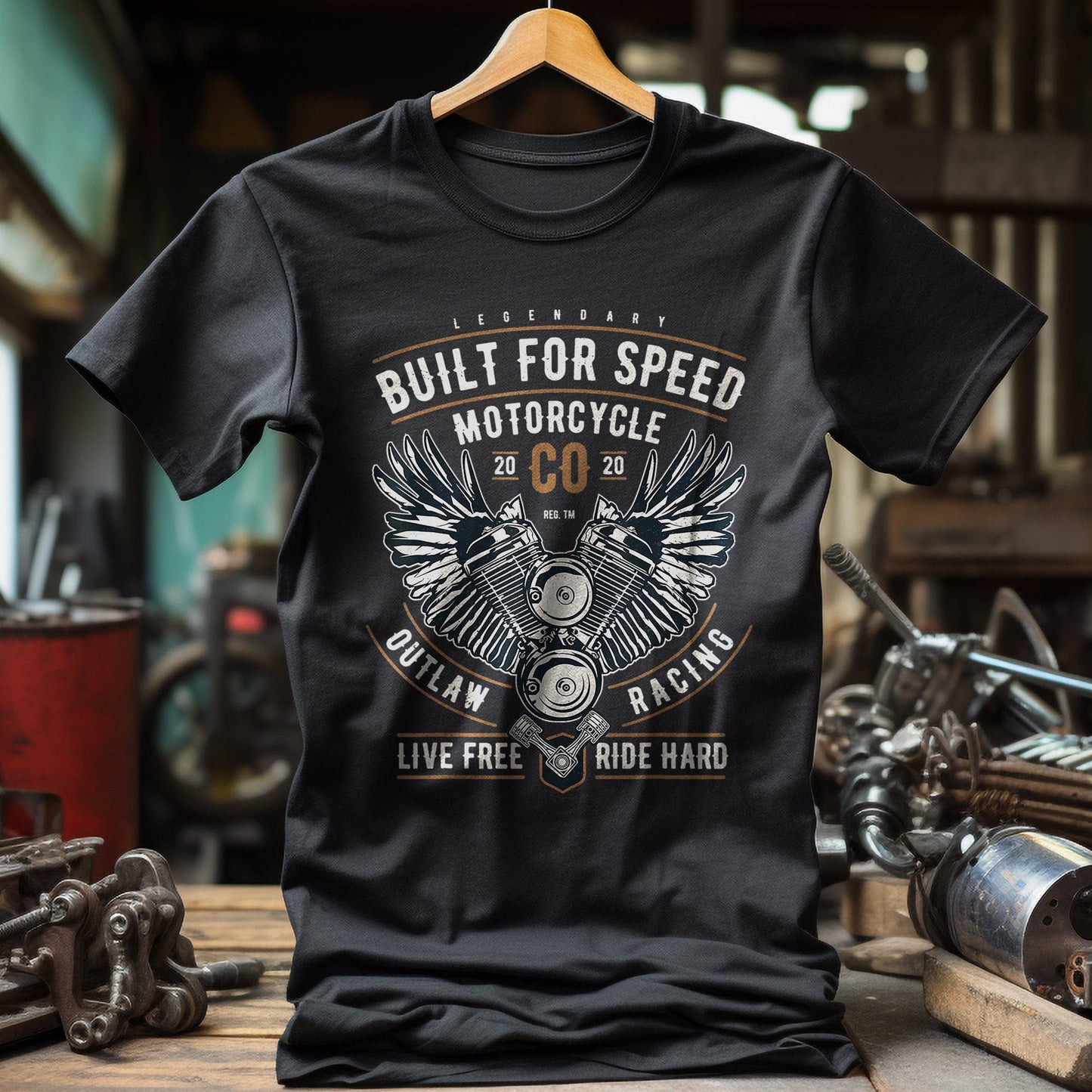 Vintage Biker Ride Fast  T-Shirt