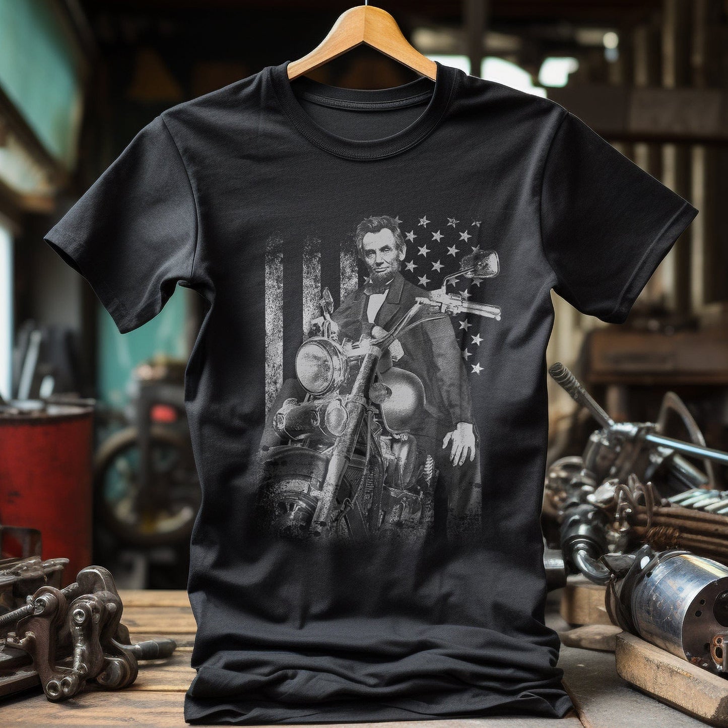Abe Lincoln Biker t-shirt