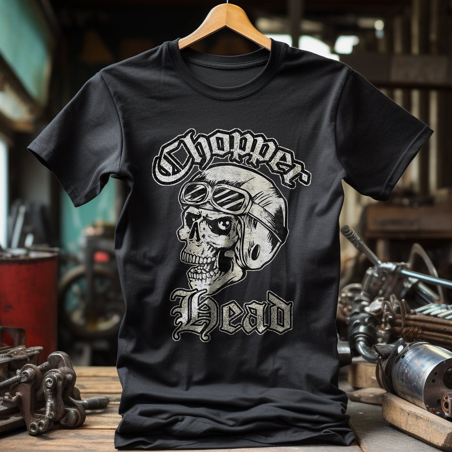 Chopper Head Biker T-Shirt - Ride or