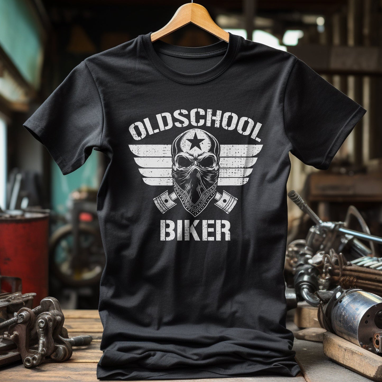 Old School Biker Bandana T-Shirt -