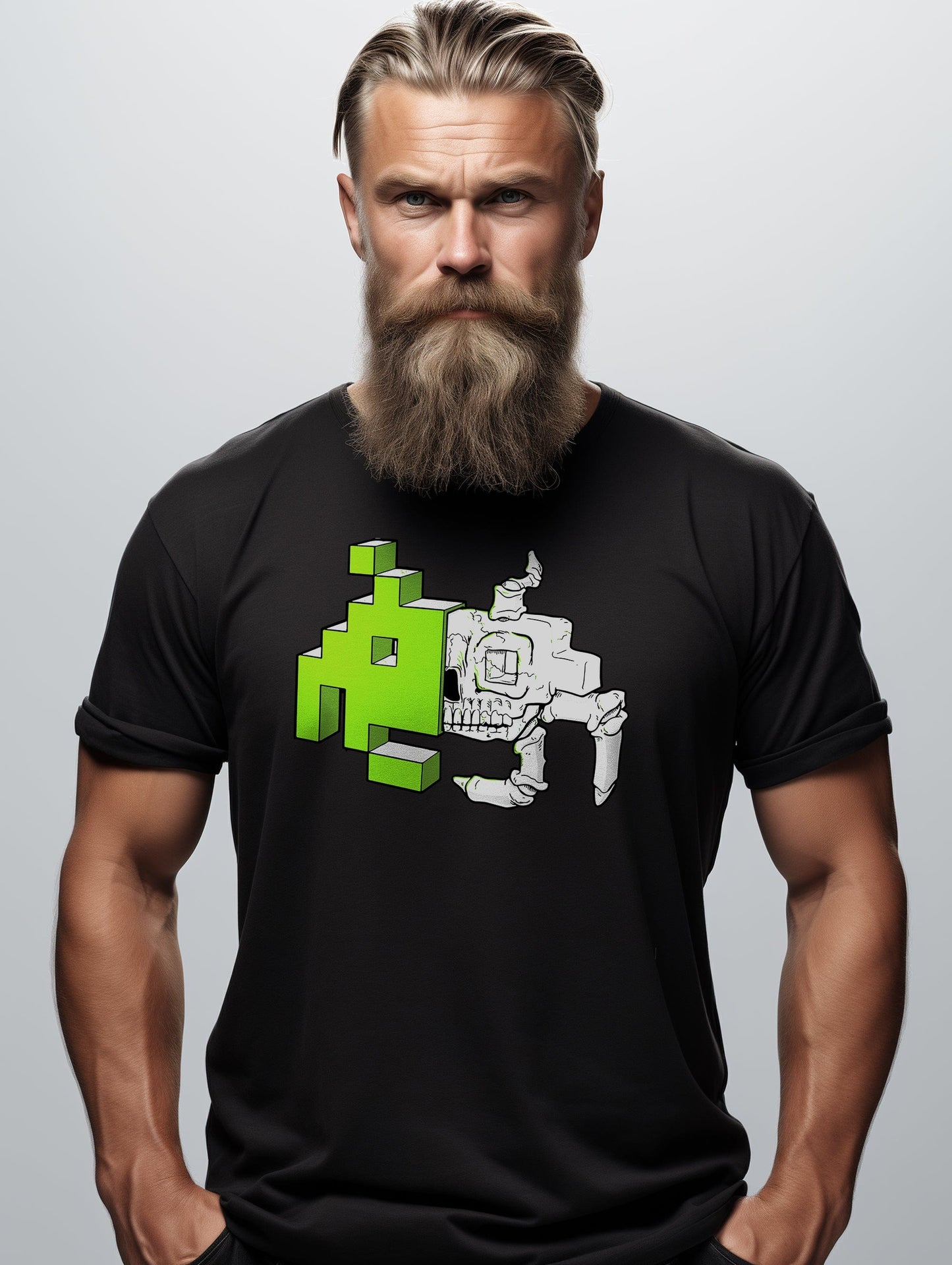 Space Invader Skull T-Shirt - Galactic