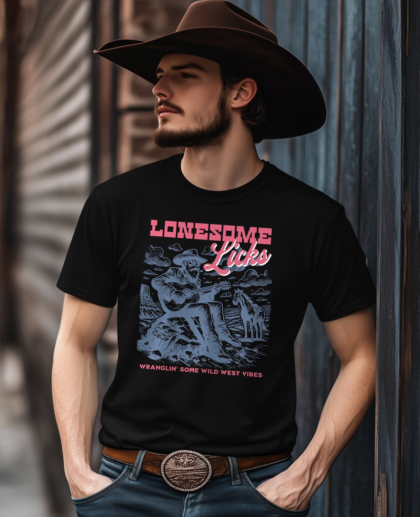 Lonesome Licks Cowboy T-Shirt