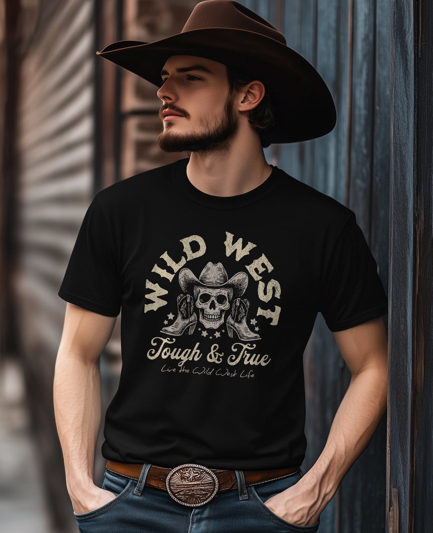Wild West Skull Cowboy Hat t-shirt -