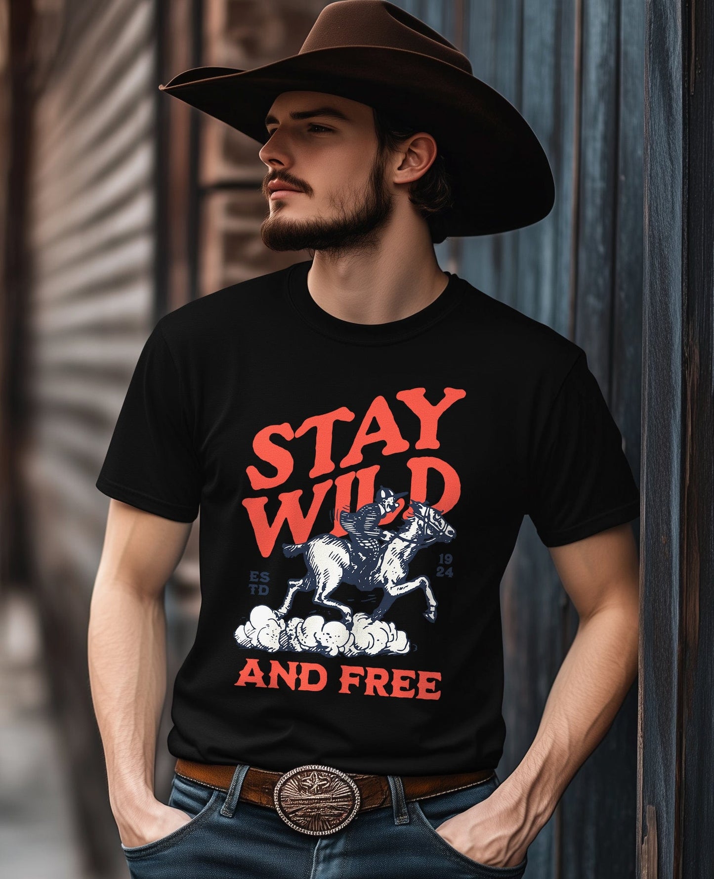 Stay Wild and Free Cowboy T-Shirt -