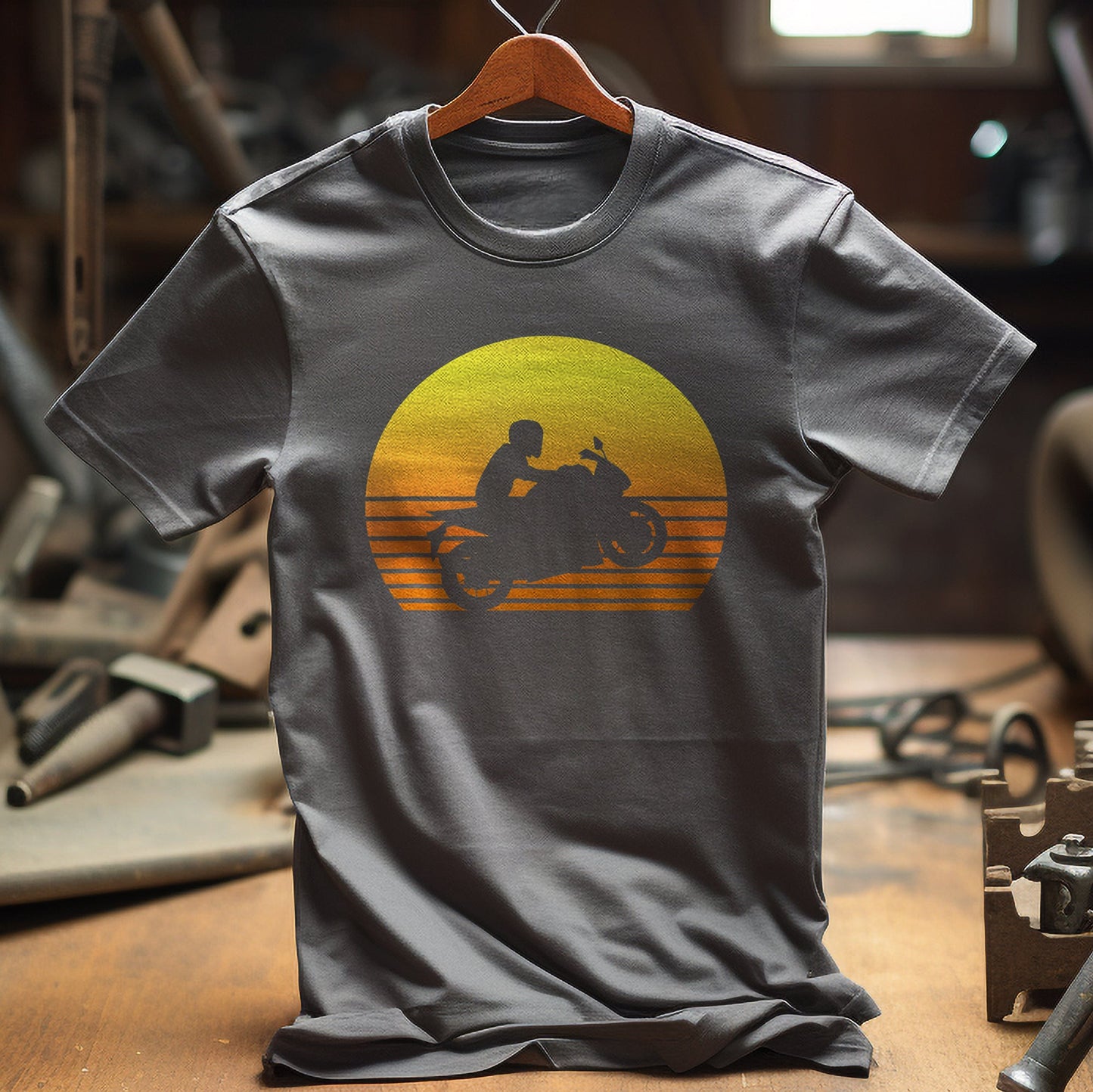 Sunset Motorcycle Wheelie T-Shirt