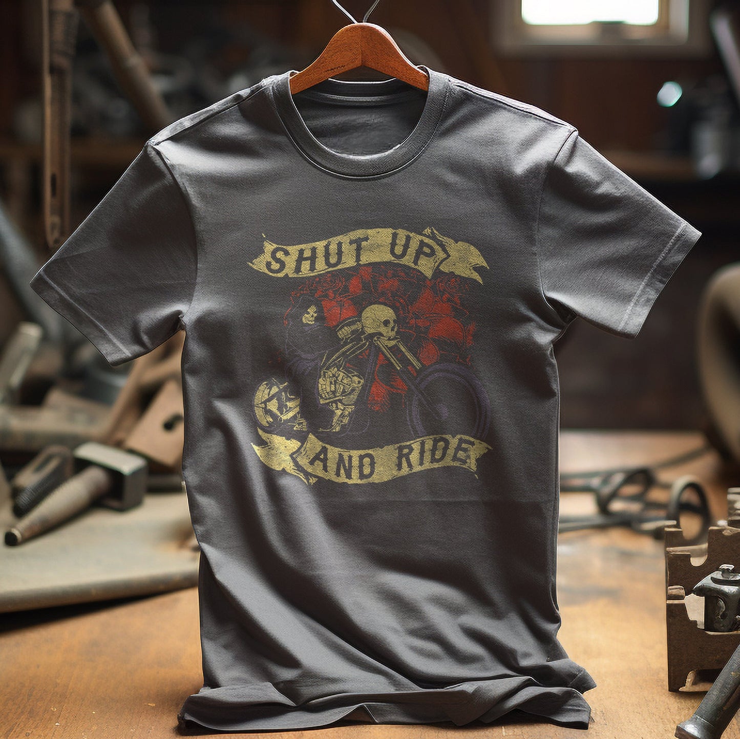 Shut Up And Ride Skull T-Shirt