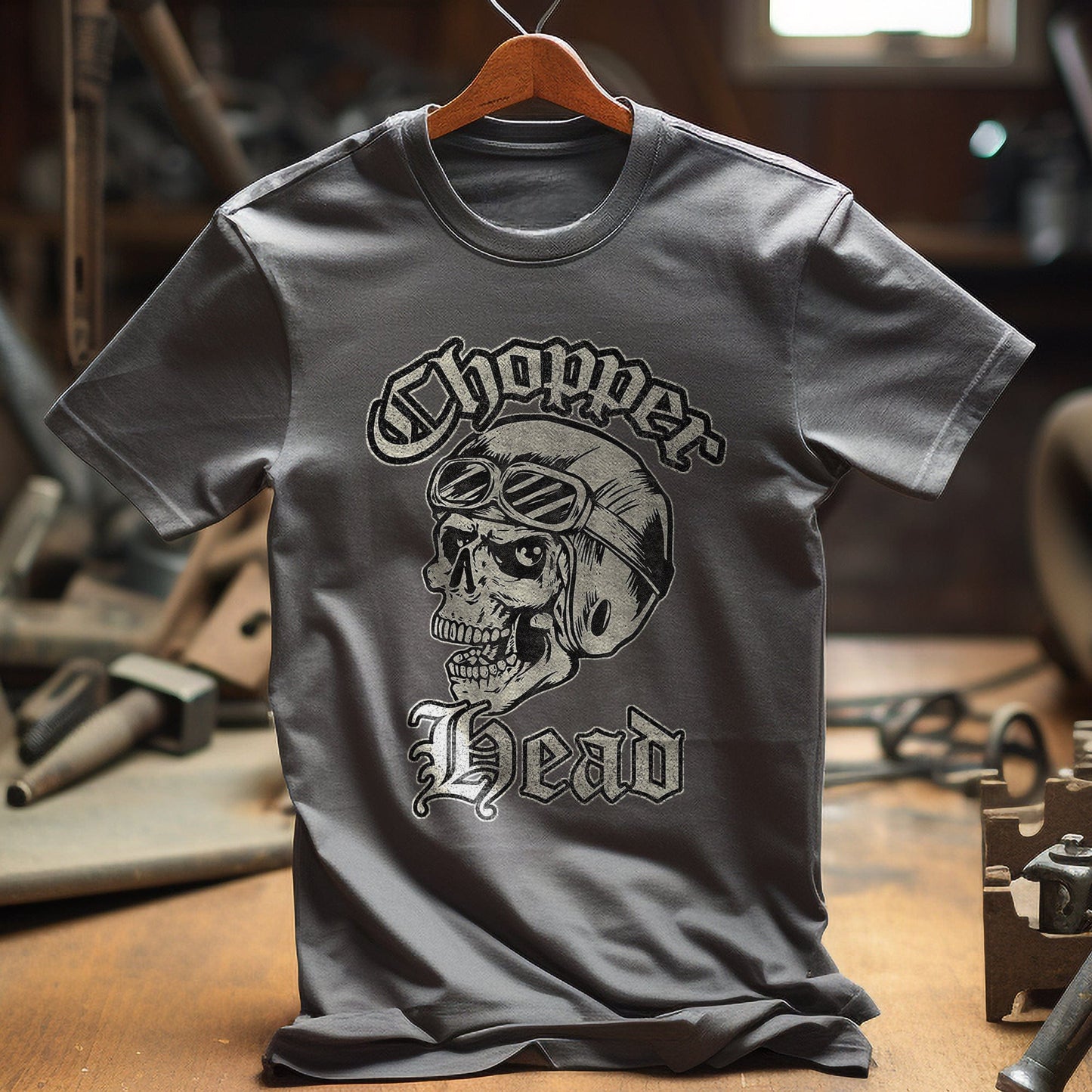 Chopper Head Biker T-Shirt - Ride or
