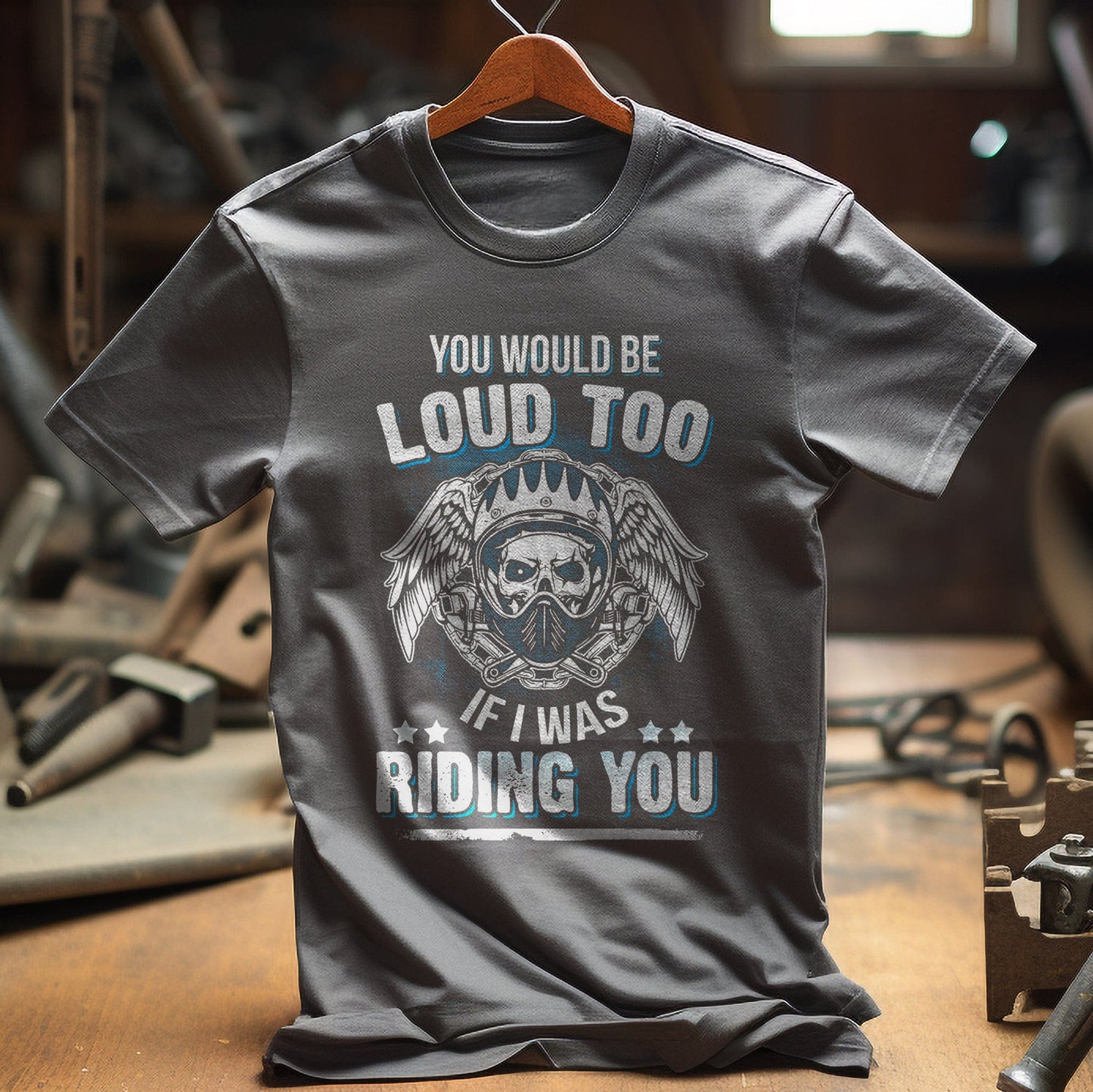 Sexy Motorcycle Biker Skull T-Shirt