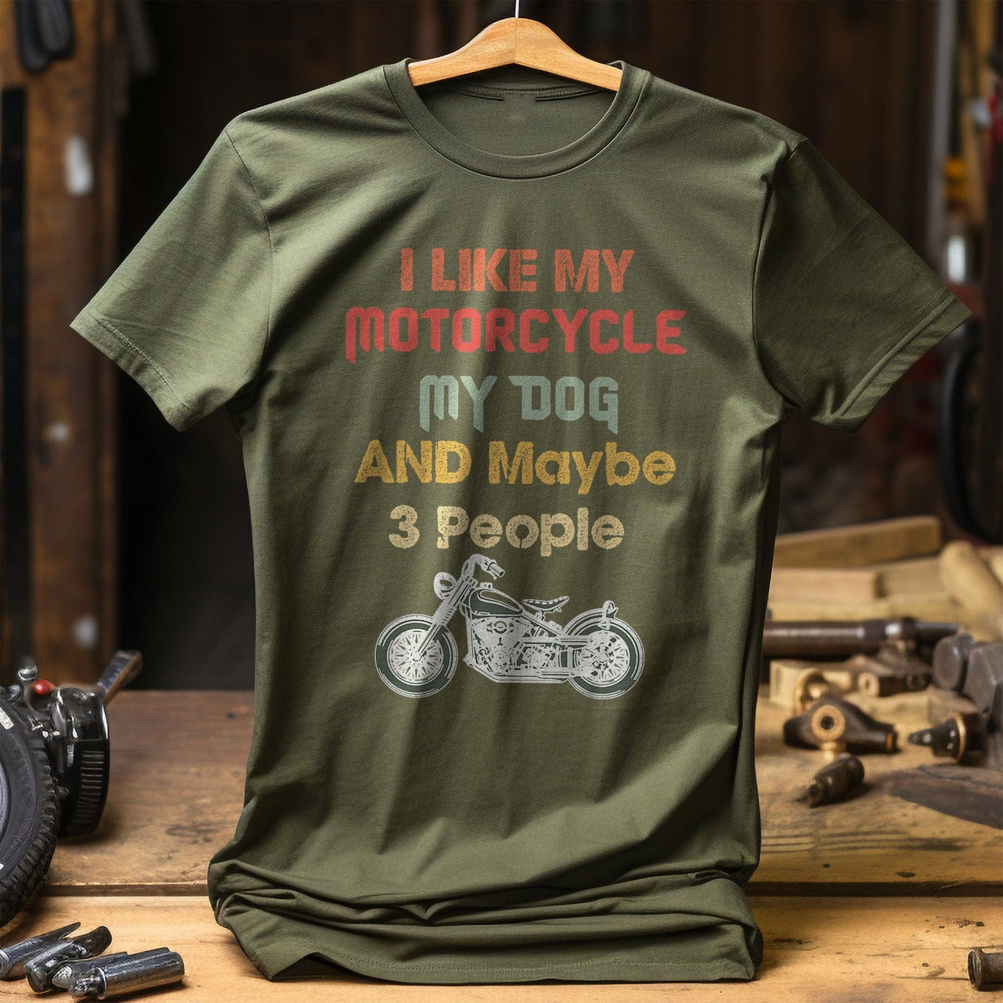 I Like My Motorcycle Dog T-Shirt