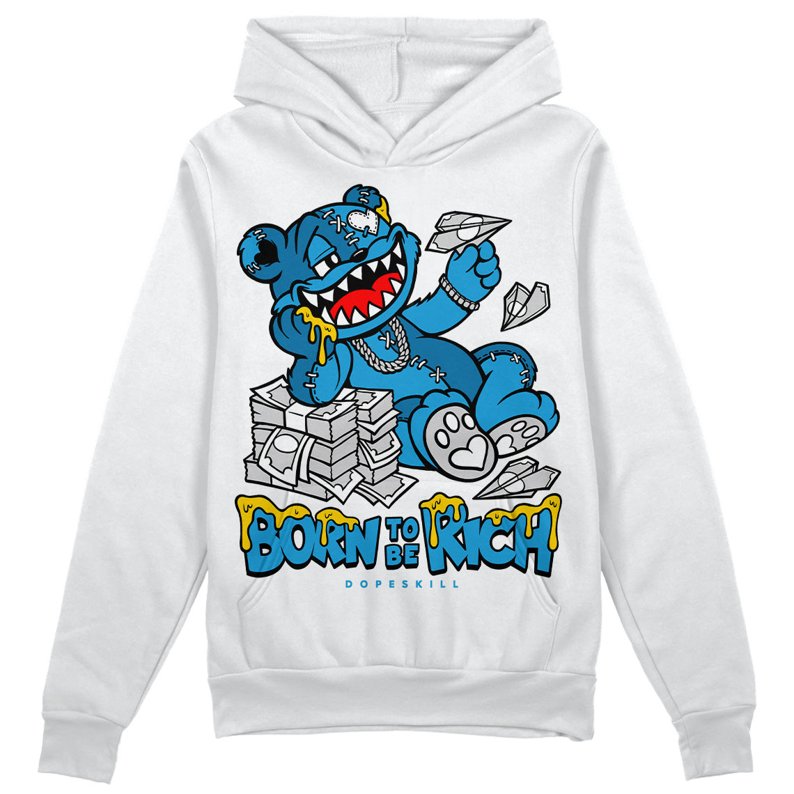 Military Blue 4s DopeSkill Hoodie Sweatshirt Born To Be Rich Graphic