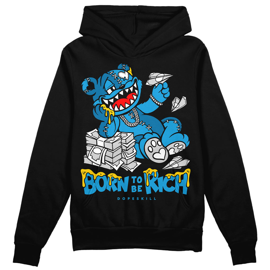 Military Blue 4s DopeSkill Hoodie Sweatshirt Born To Be Rich Graphic