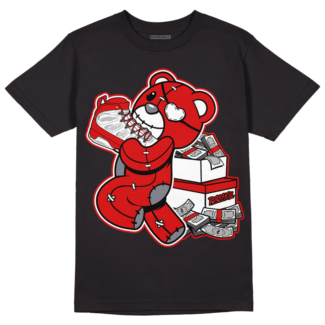 Gym Red 9s DopeSkill T-Shirt Bear Steals Sneaker Graphic