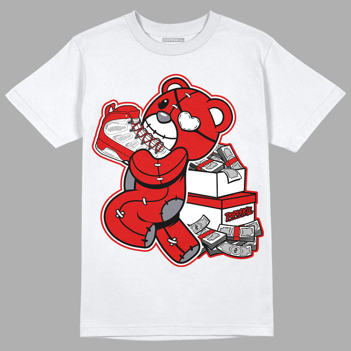 Gym Red 9s DopeSkill T-Shirt Bear Steals Sneaker Graphic